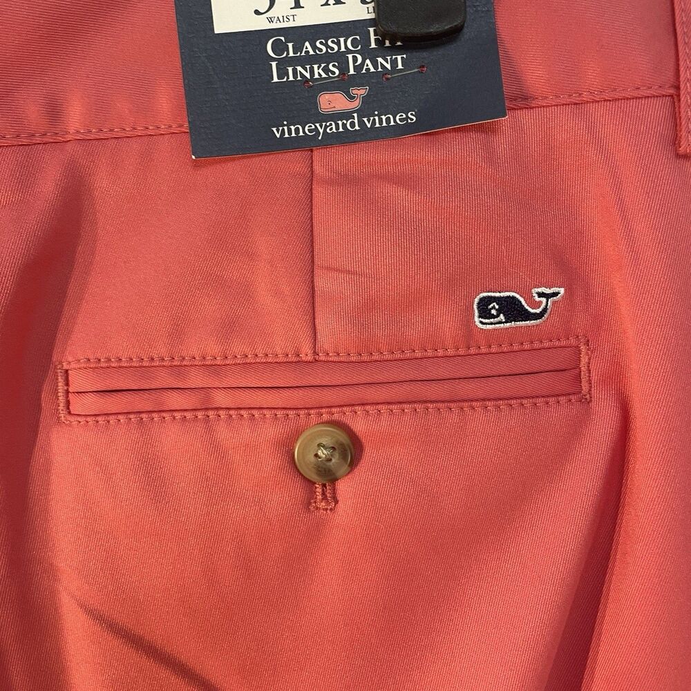 Vineyard Vines Mens 34 X 30 Classic Fit Links Golf Pants Jetty Red NWT - Picture 4 of 9